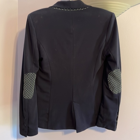 Medium below waist soft navy dress jacket. Good for office, dinner, or fall day. - Picture 6 of 6